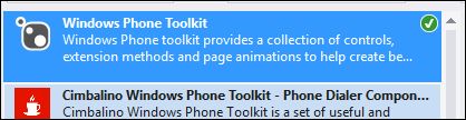 add Windows Phone Toolkit